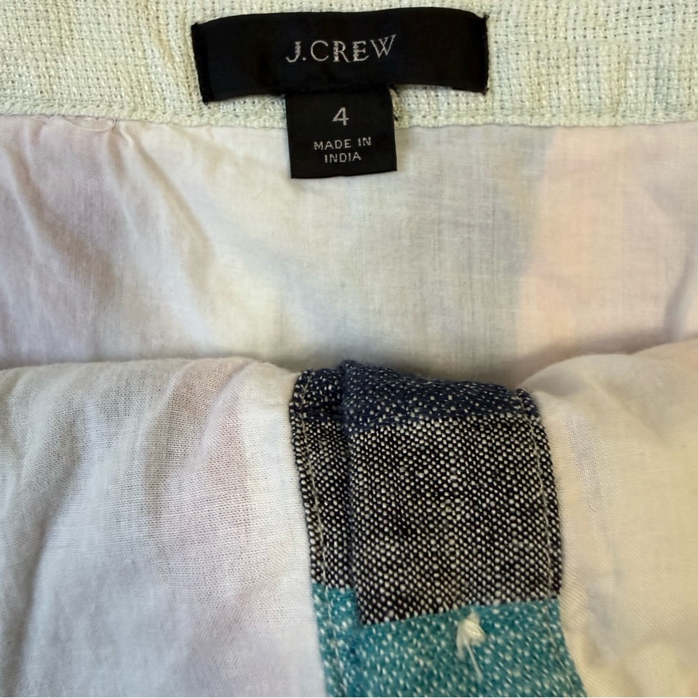 J Crew 100% Linen Cottagecore Romatic Twee Spring Midi Dress Ruffle Lined Sz 4 - Picture 4 of 5
